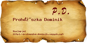 Prohászka Dominik névjegykártya